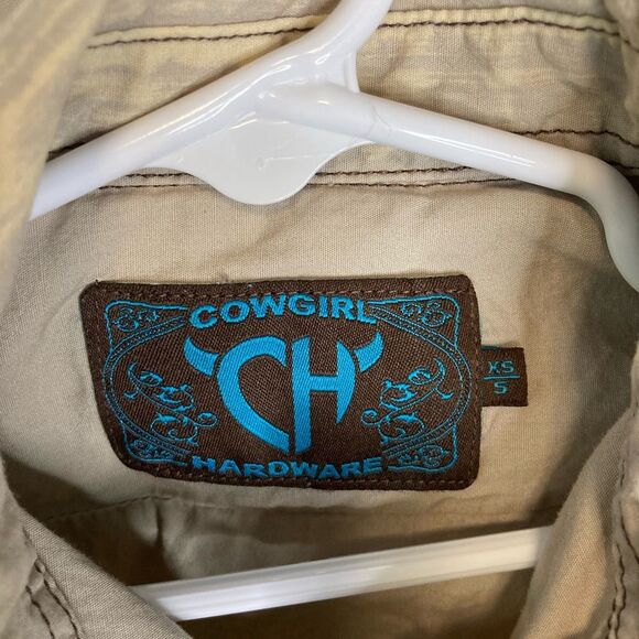 Cowgirl Hardware Shirt Small Turquoise Blue Pearl Snap Western Rodeo Embroidered - Picture 8 of 10
